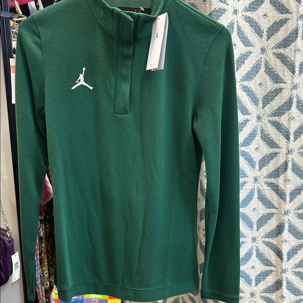 Jordan Forest Green Quarter-Zip Top